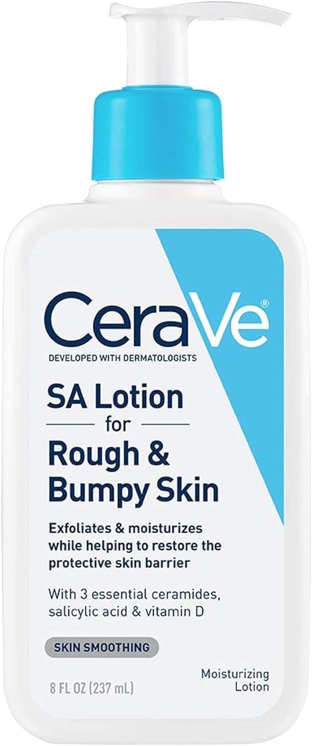 CeraVe Salicylic Acid Lotion. Body Lotion for Rough & Bumpy Skin. 8oz | Skin Care. Smooths Rough Skin with Vitamin D. Hyaluronic Acid and Lactic Acid In A Fragrance Free. Allergy Tested Formula