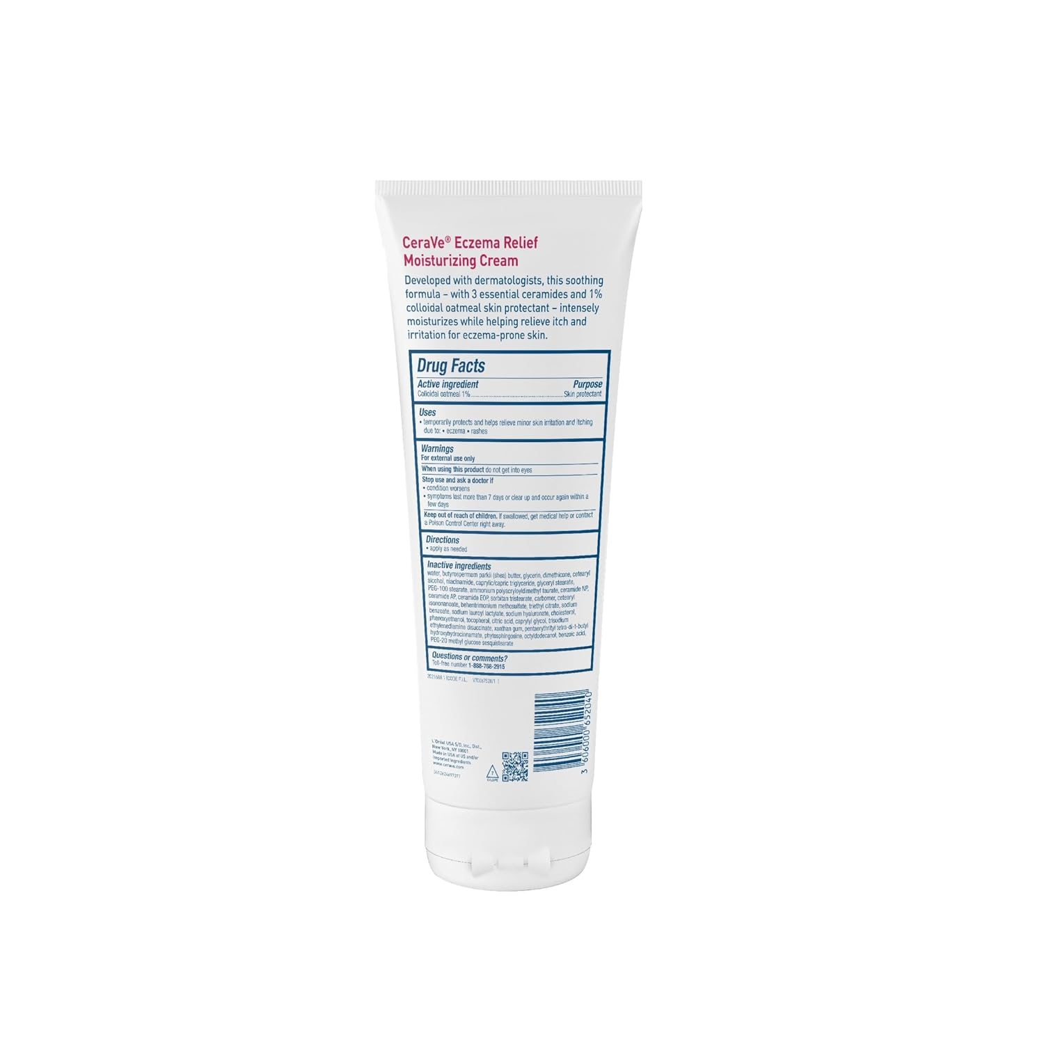 CeraVe  Relief Moisturizing Cream. Shea Butter Dry Skin Lotion. 8oz | Steroid-Free Skin Care Formula with Colloidal Oatmeal and Vitamin E Provides Soothing Treatment For Itchy Skin
