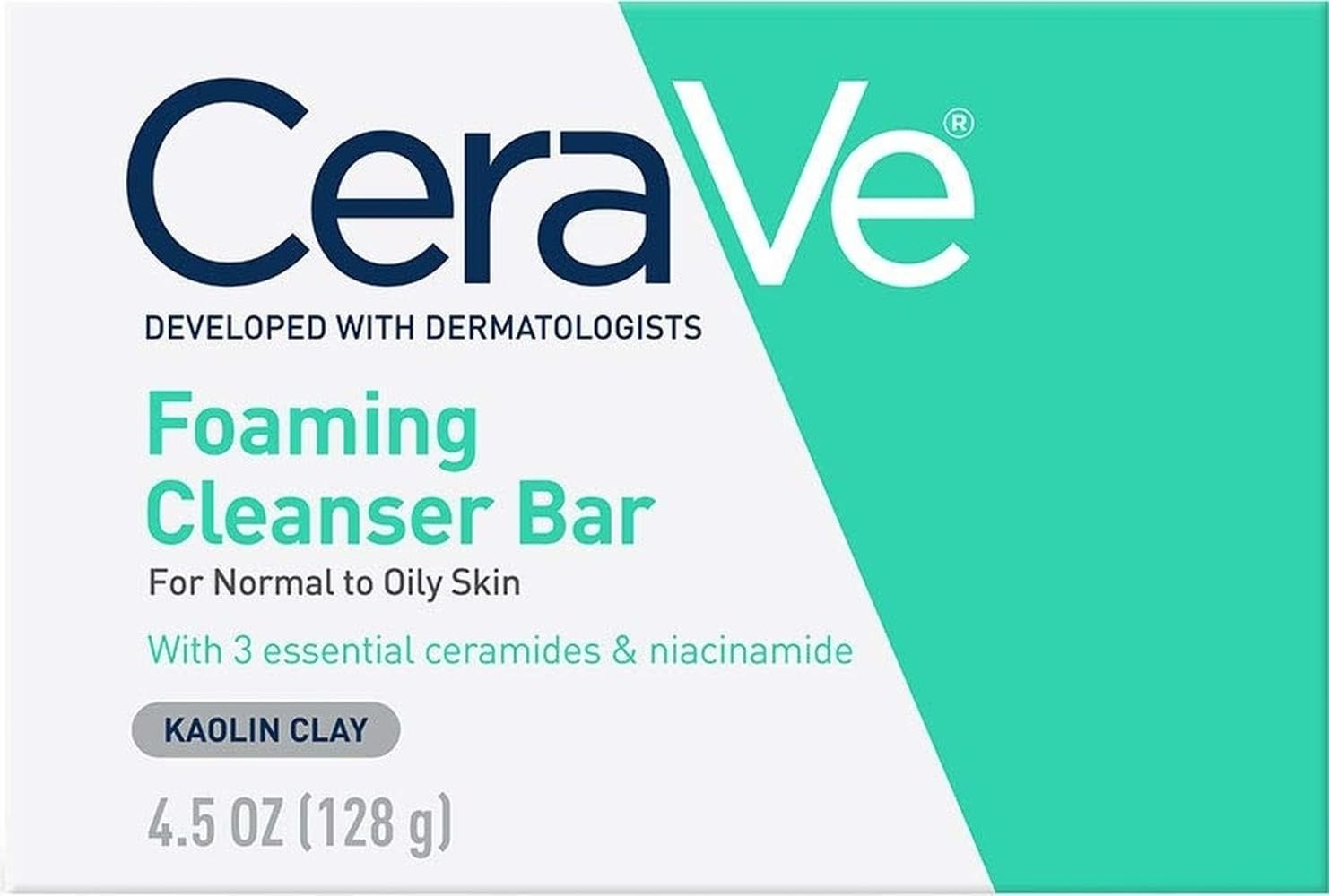 CeraVe Foaming Cleanser Bar. Face & Body Wash. Soap for Oily Skin. 4.5oz | Soap-Free Formula with Niacinamide and Ceramides Balances Oily Skin and Locks In Moisture without Any Tight. Dry Feeling