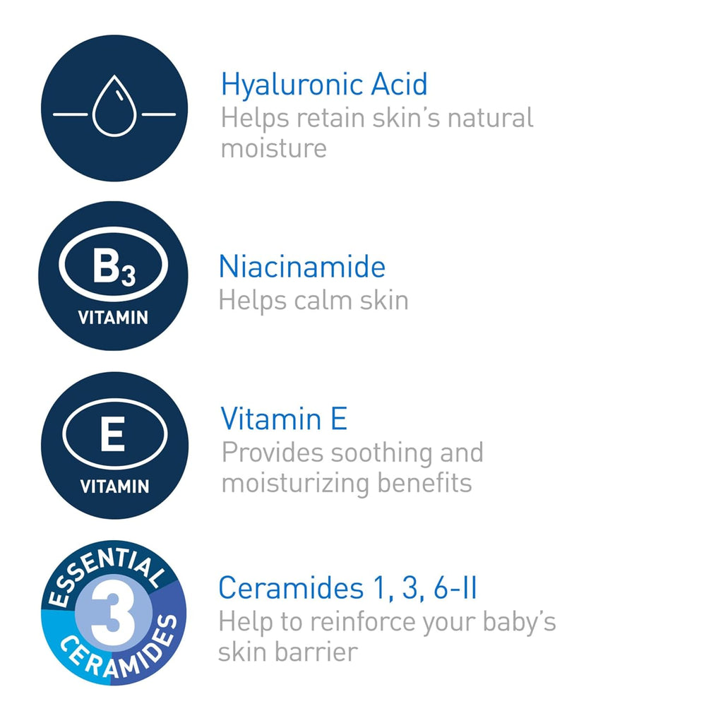 CeraVe Baby 2-in-1 Wash & Shampoo with Vitamin E for Hair & Skin. 16oz | Tear-Free Wash For Baby Hair and Skin with Vitamin E. Fragrance-Free. Paraben-Free. Dye-Free. Phthalates-Free. Sulfate-Free