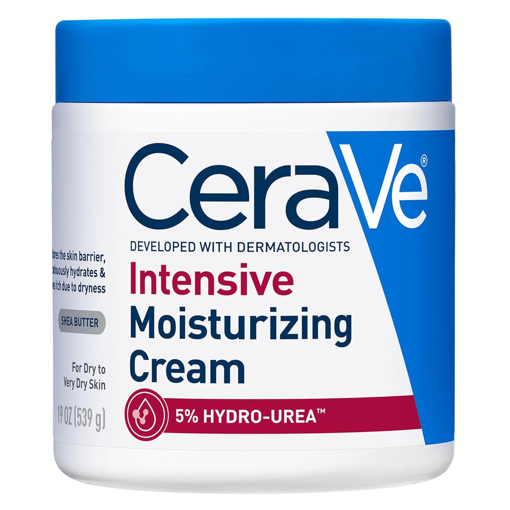CeraVe Intensive Moisturizing Cream.Body Moisturizer With Shea Butter.72H Hydration + Skin Barrier Repair.Fragrance-Free Body Lotion For Extremely Dry Skin.19oz.(Pack of 2)