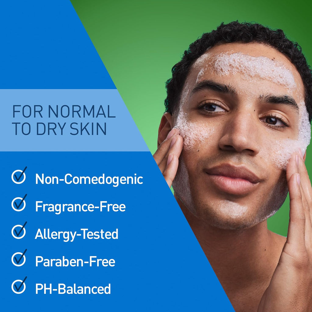 CeraVe Hydrating Cream To Foam Cleanser. Face Wash for Dry Skin. 8oz | Skin Care with Hyaluronic Acid. Makeup Remover. Facial Cleanser. Fragrance-Free. Non-Comedogenic. For Normal To Dry Skin