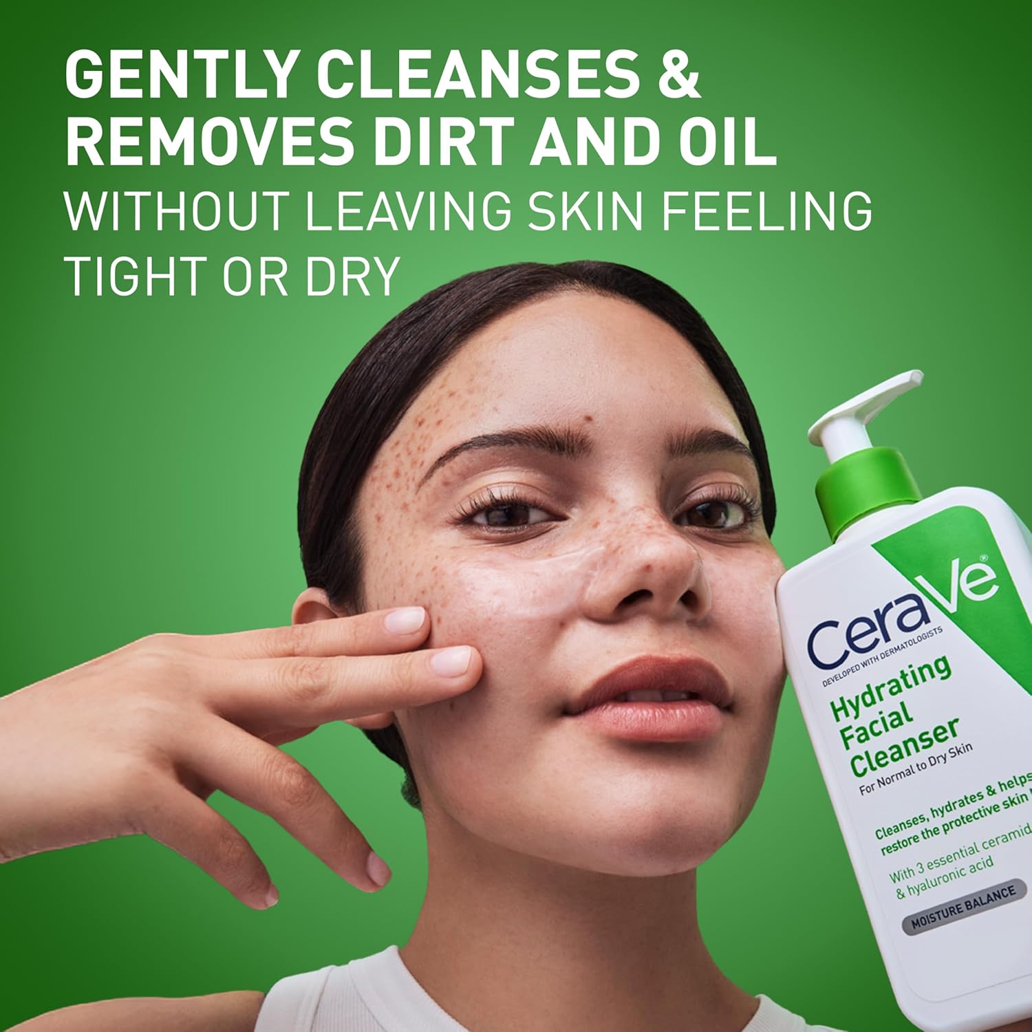 CeraVe Hydrating Cleanser with Hyaluronic Acid. Face Wash for Dry Skin.16oz | Skin Care For Men and Women. Daily Cleanser & Makeup Remover with Glycerin & Ceramides. National Eczema Association Certified