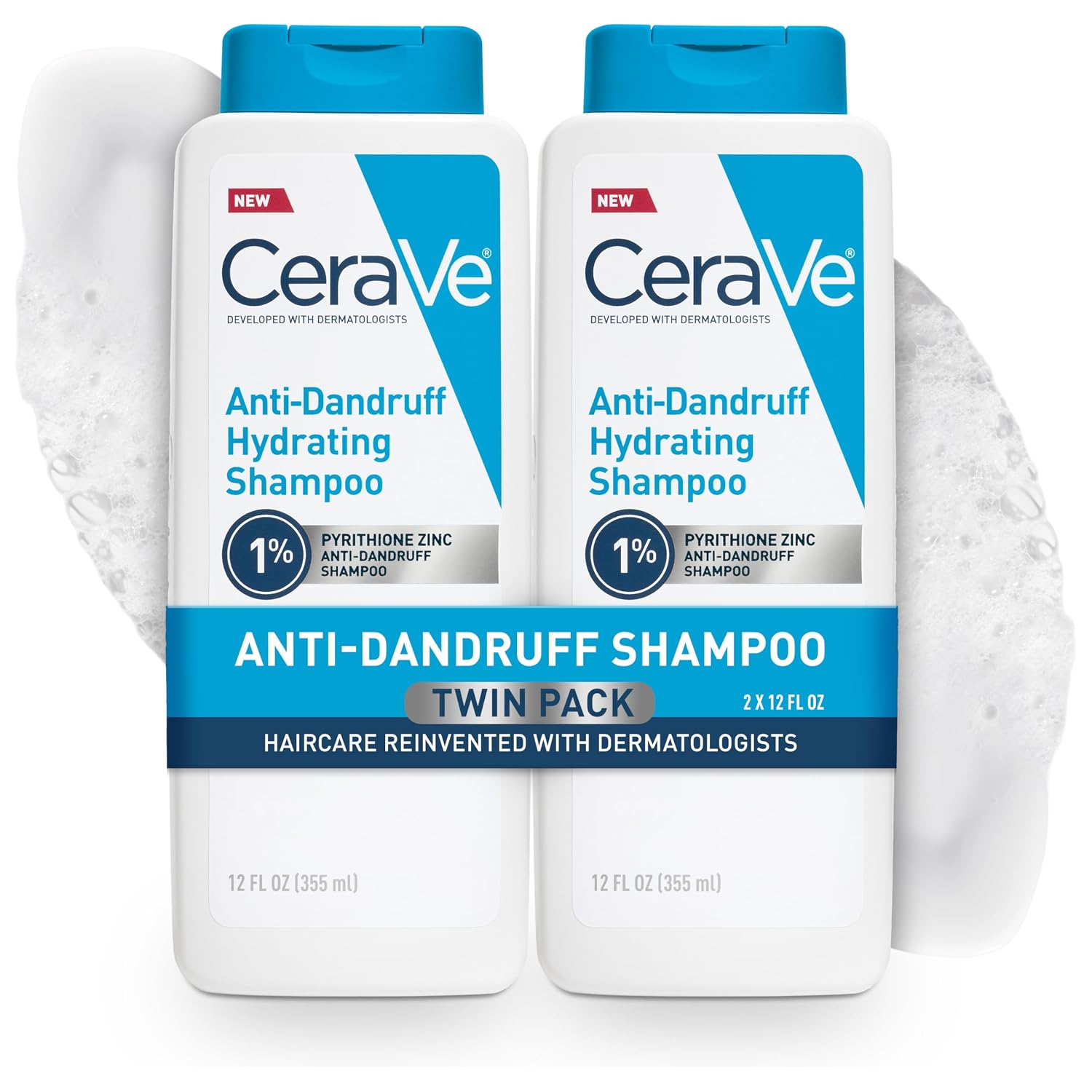 CeraVe Hydrating Anti Dandruff Shampoo. Itchy Scalp Treatment. 12oz | Helps Eliminate Flakes with 1% Pyrithione Zinc. Hyaluronic Acid. Niacinamide and Ceramides In Sulfate Free Formula