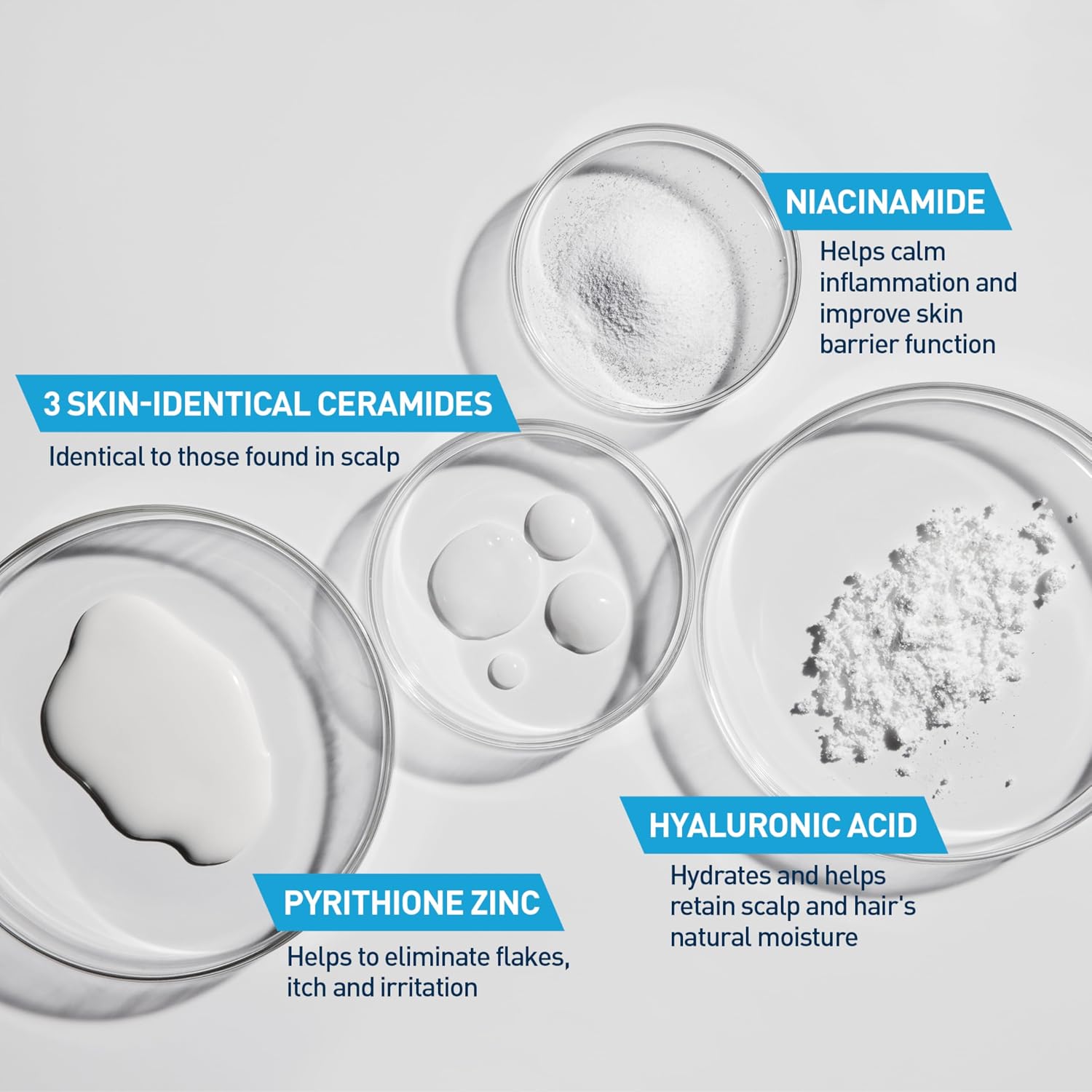 CeraVe Hydrating Anti Dandruff Shampoo. Itchy Scalp Treatment. 12oz | Helps Eliminate Flakes with 1% Pyrithione Zinc. Hyaluronic Acid. Niacinamide and Ceramides In Sulfate Free Formula