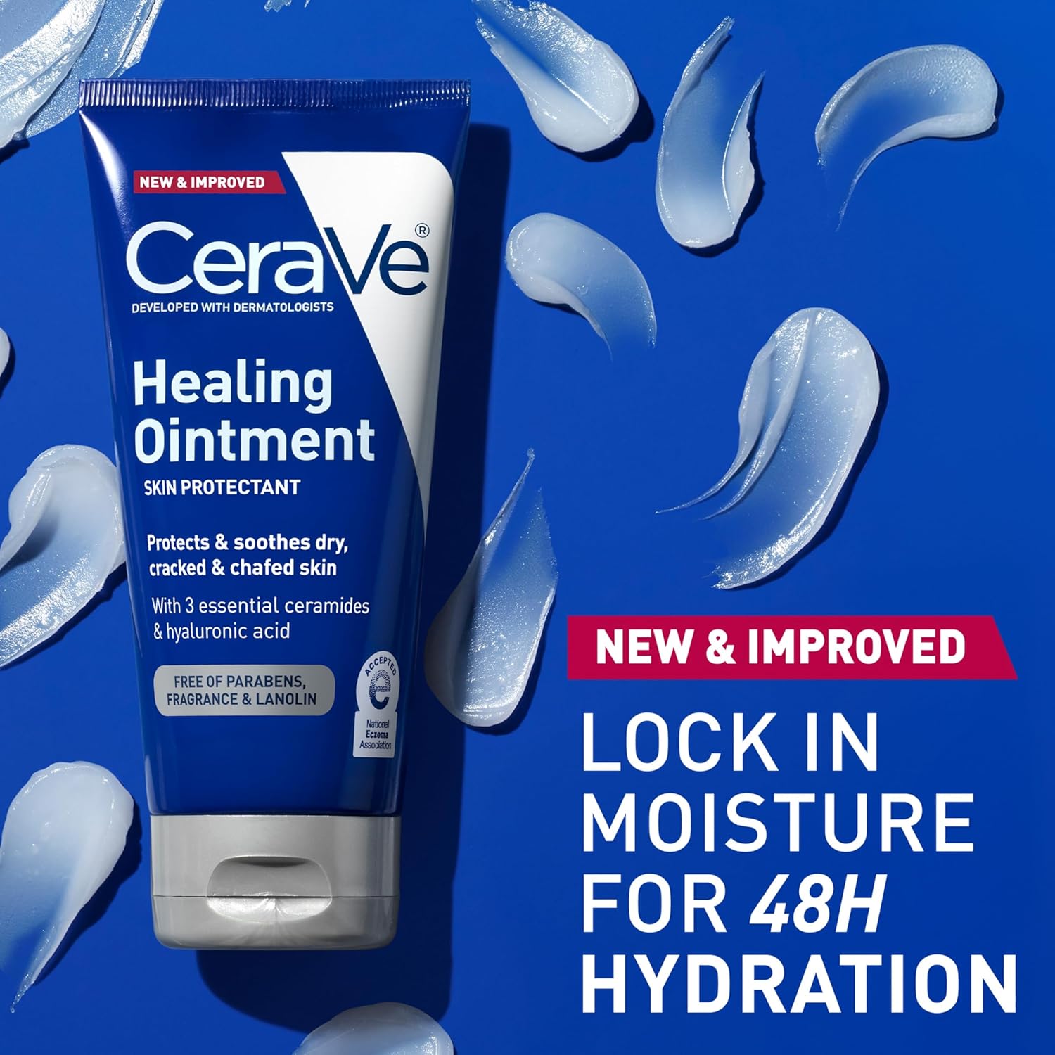 CeraVe Healing Ointment. Hyaluronic Acid Skin Protectant for Dry Skin. 3oz | Barrier Cream. Skin Care for Face & Body. Skin Barrier Repair with Ceramides & Petrolatum. Fragrance Free. Lanolin Free